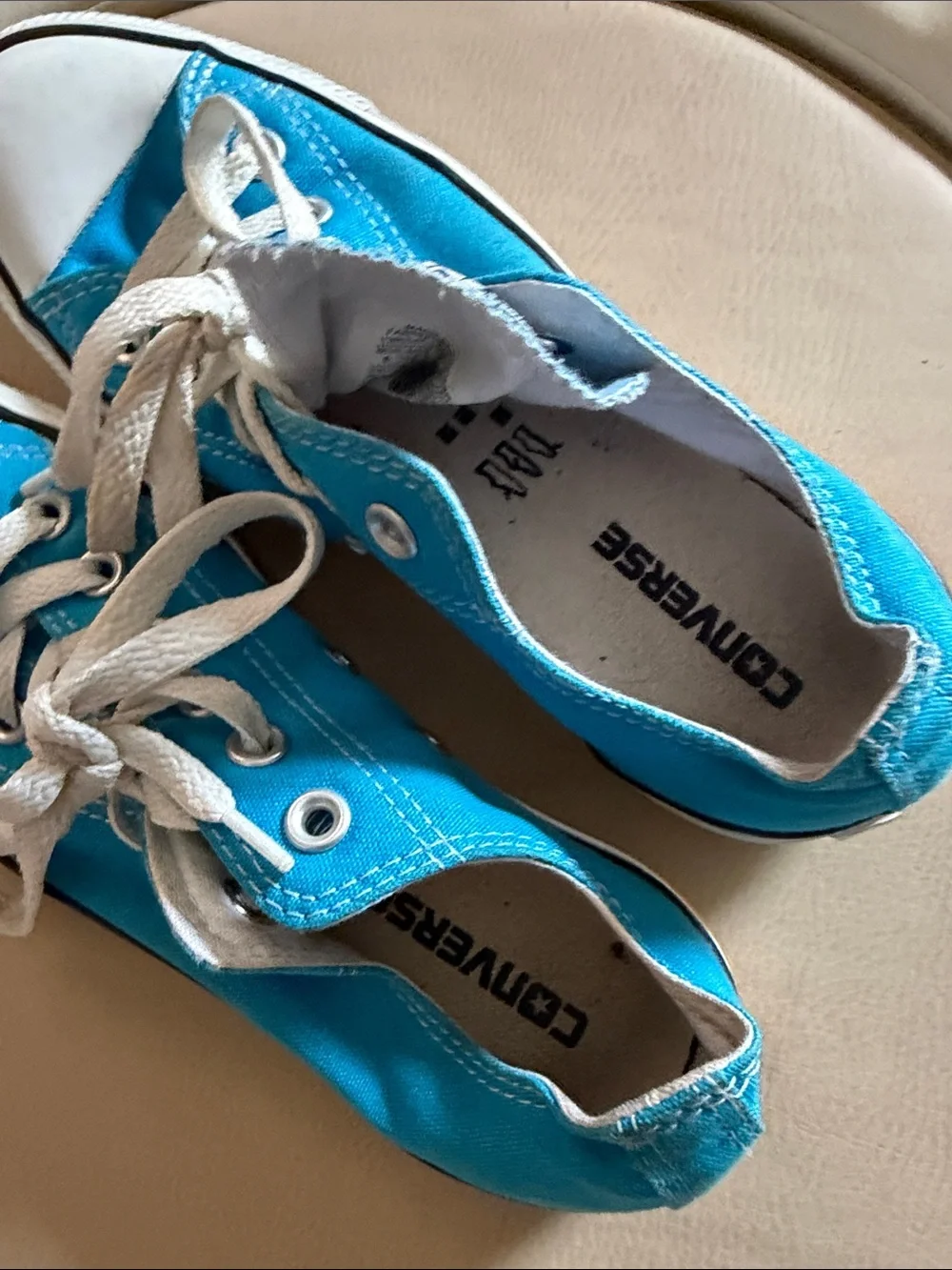 Converse Kids Turquoise Canvas Lace-Up Sneakers